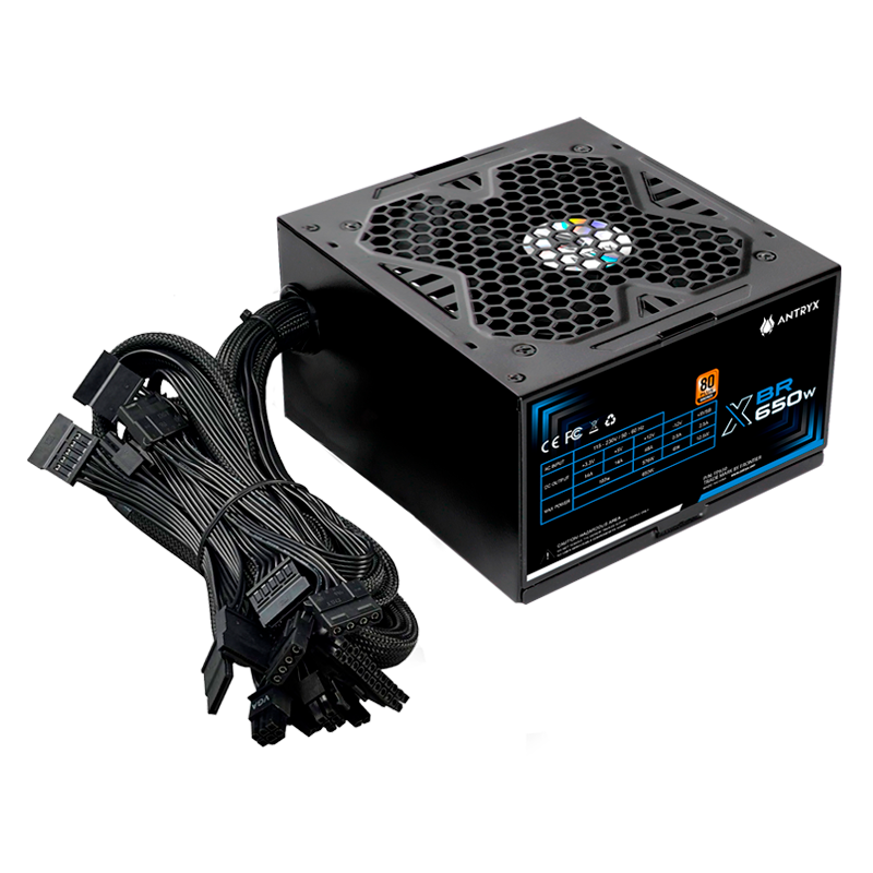FUENTE DE PODER ANTRYX XBR-650 WHITE 650W 80PLUS BRONZE, EFICIENCIA ENERGÉTICA Y RENDIMIENTO CONFIABLE