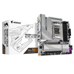 GIGABYTE PLACA BASE - B650M AORUS ELITE AX ICE: RENDIMIENTO SUPERIOR EN GAMING Y PRODUCTIVIDAD, CHIPSET AMD B650, SOCKET AM5, FORMATO MATX.