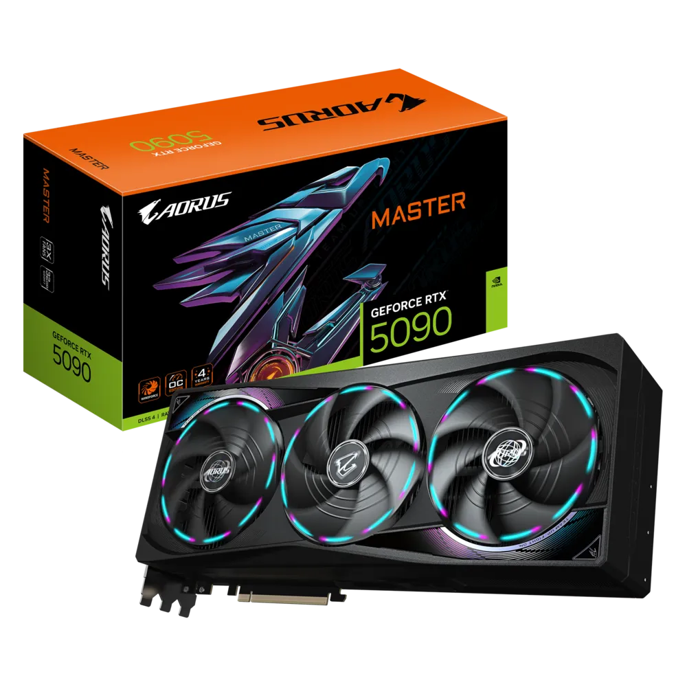 TARJETA DE VIDEO GIGABYTE AORUS RTX 5090 MASTER 32GB GDDR7 PCIE GEN 5.0, ALTO RENDIMIENTO Y TECNOLOGÍA AVANZADA