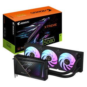 TARJETA DE VIDEO GIGABYTE AORUS GEFORCE RTX 5080 XTREME WATERFORCE 16GB GDDR7 PCIe5 ENFRIAMIENTO LÍQUIDO