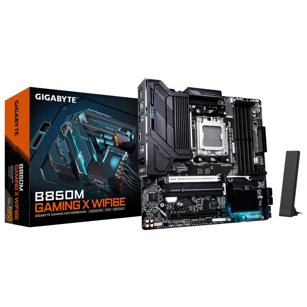 TARJETA MADRE GIGABYTE B850M GAMING X WIFI6E - CHIPSET AMD B850, SOCKET AMD AM5, FORMATO MATX, IDEAL PARA GAMERS Y ENTUSIASTAS DE LA TECNOLOGÍA