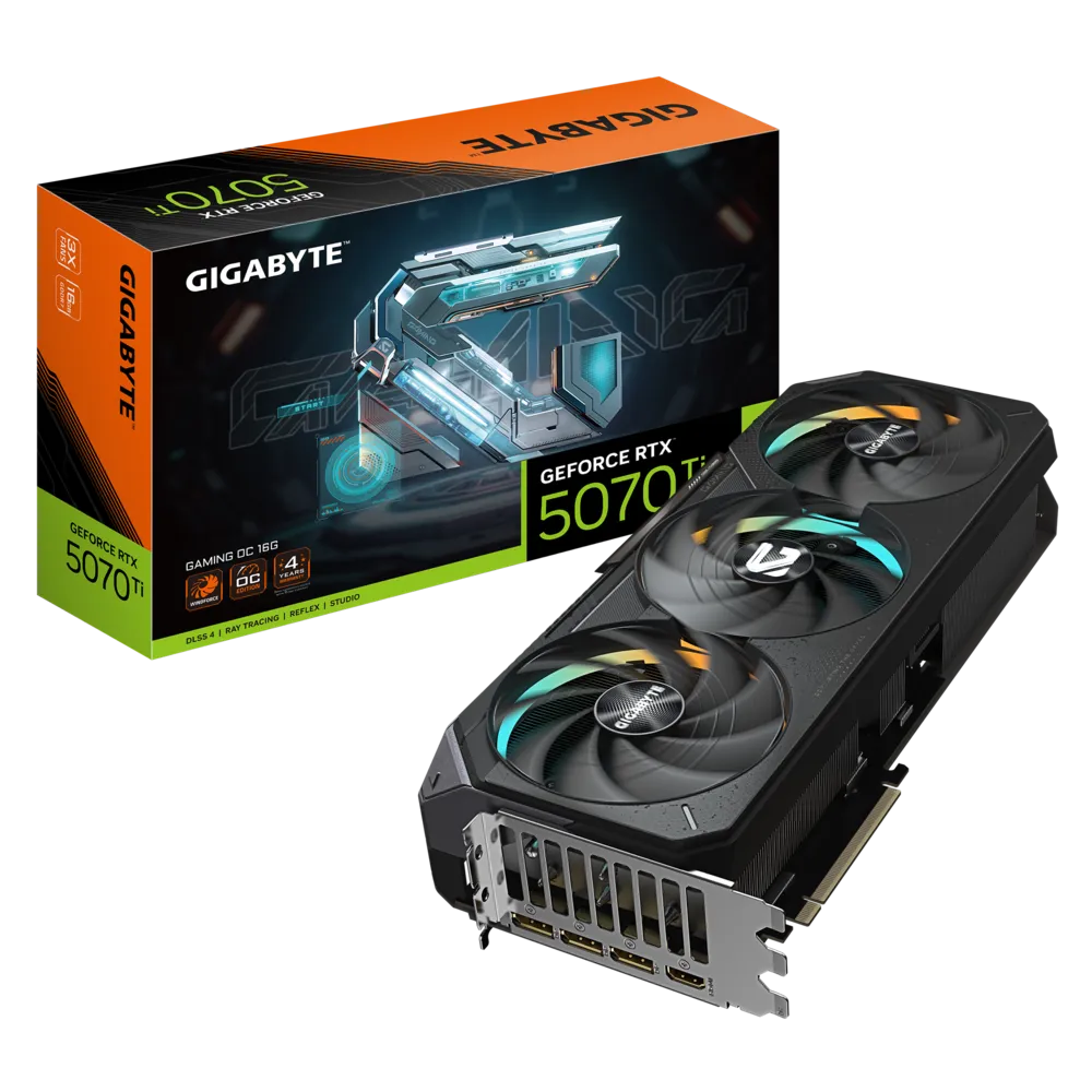 TARJETA GRÁFICA GIGABYTE GEFORCE RTX 5070 TI GAMING OC 16G - RENDIMIENTO SUPERIOR CON 16 GB GDDR7, PCIe GEN 5.0, OPTIMIZACIÓN PARA JUEGOS Y APLICACIONES AVANZADAS.