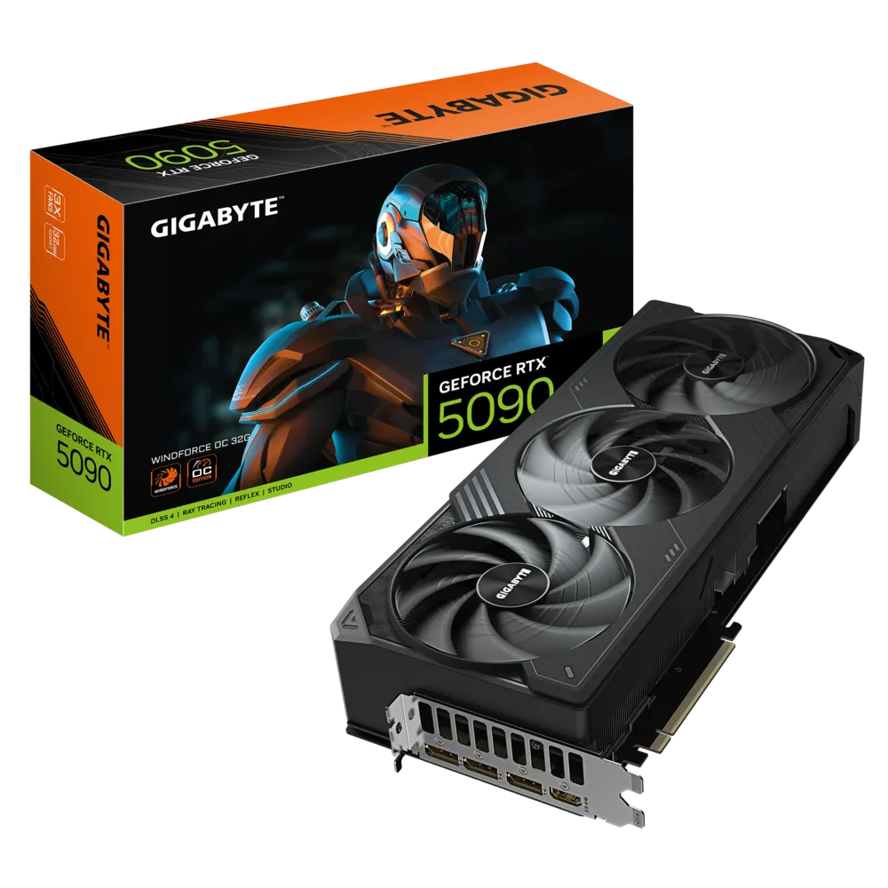 TARJETA GRÁFICA GIGABYTE - GEFORCE RTX 5090 WINDFORCE OC 32G: POTENCIA GRÁFICA DE 32 GB GDDR7, PCIe GEN 5.0 PARA GAMING Y DISEÑO PROFESIONAL