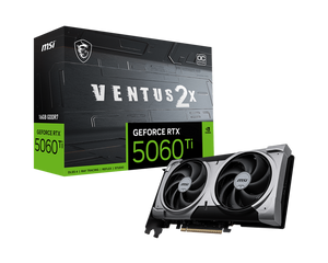 TARJETA DE VIDEO MSI GEFORCE RTX 5060 TI 16G VENTUS 2X OC PLUS, 16GB GDDR7, PCIE GEN 5.0