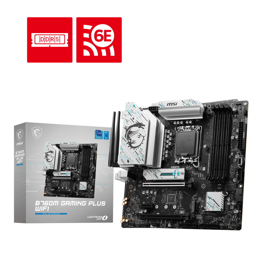 TARJETA MADRE MSI B760M GAMING PLUS WIFI DDR4 HDMI/DP M-ATX 911-7D99-051