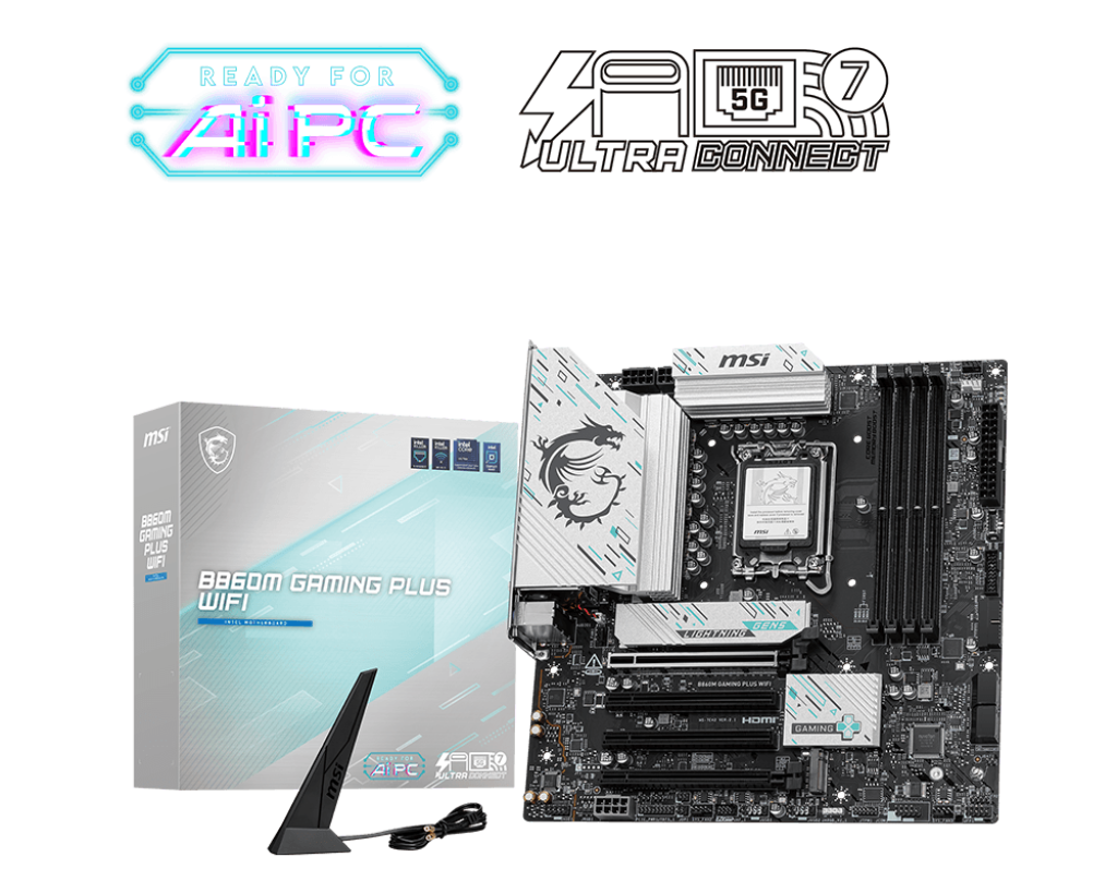 MSI PLACA BASE GAMING B860M GAMING PLUS WIFI - CHIPSET INTEL B860, LGA 1851, HDMI, DP, FORMATO MATX PARA RENDIMIENTO SUPERIOR