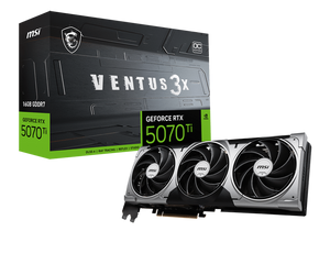 TARJETA DE VIDEO MSI GEFORCE RTX 5070 TI 16G VENTUS 3X OC, 16 GB GDDR7, PCIE GEN 5.0