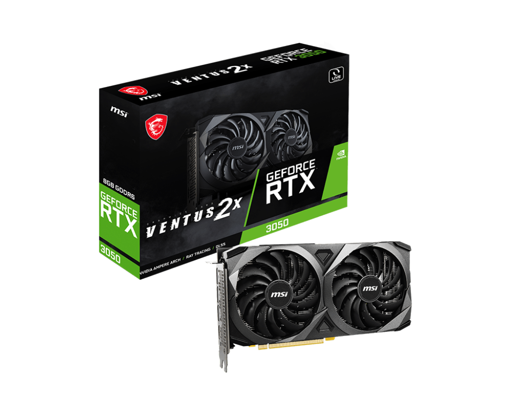 TARJETA DE VIDEO MSI RTX 3050 VENTUS 2X XS OC 8GB GDDR6 (912-V809-4266) GEFORCE NVIDIA 96 BITS | 2 VENTILADORES
