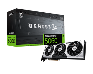 TARJETA DE VIDEO MSI GEFORCE RTX 5060 8G VENTUS 3X OC, 8GB GDDR7, PCIE GEN 5.0 X16 (X8)