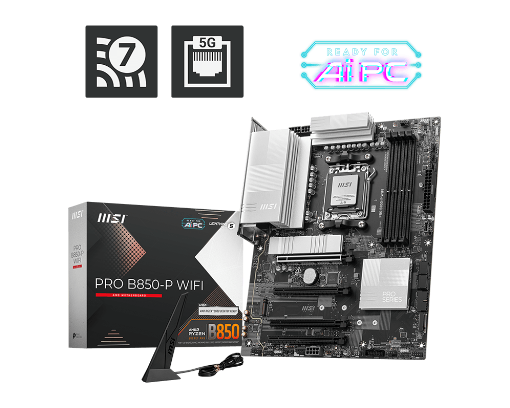 MOTHERBOARD MSI PRO B850-P WIFI ATX CHIPSET AMD B850 SOCKET AM5 DDR5 PCIe 5.0