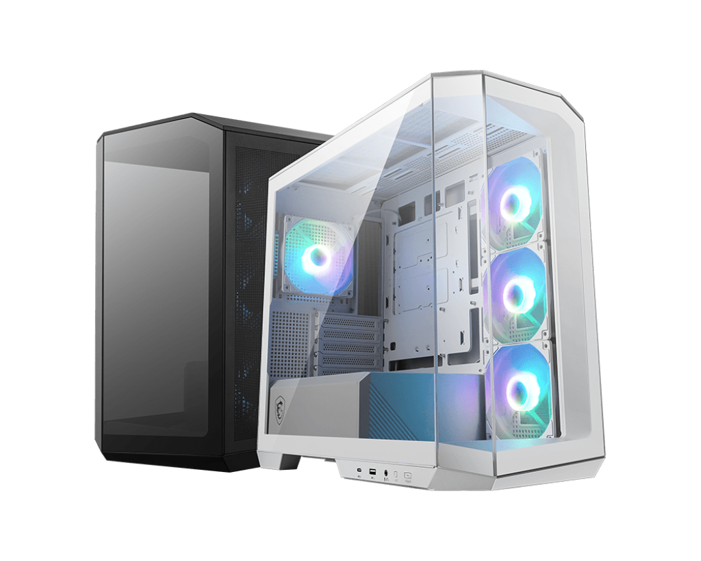 CAJA PARA PC MID TOWER MSI MAG PANO 100R PZ WHITE - COMPATIBLE CON MINI-ITX, MICRO-ATX Y ATX, DISEÑO ELEGANTE Y MODERNO