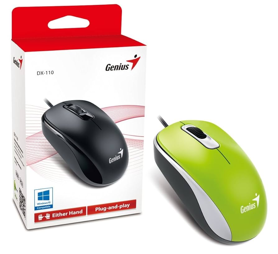 MOUSE GENIUS DX-110 USB OPTICO GREEN