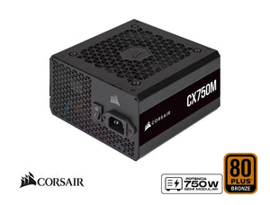 FUENTE DE ALIMENTACIÓN CORSAIR RPS0146 - 750W ATX - ALTA EFICIENCIA 88% - AMPLIO RANGO DE VOLTAJE - ENFRIAMIENTO SILENCIOSO CON 1 VENTILADOR - RENDIMIENTO FIABLE CON 1 RAÍL +12V
