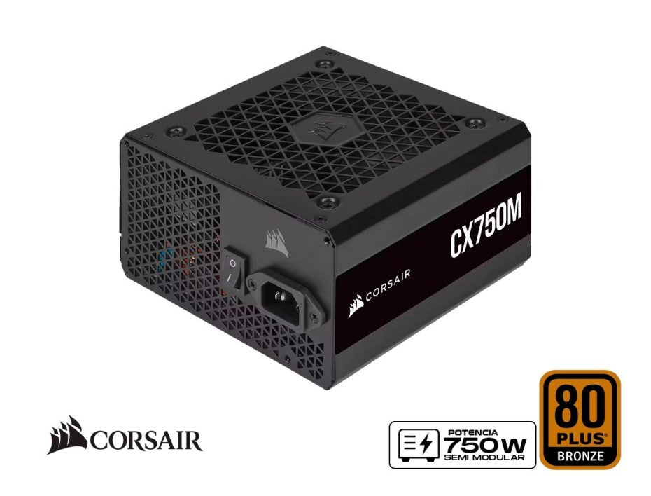 FUENTE DE ALIMENTACIÓN CORSAIR RPS0146 - 750W ATX - ALTA EFICIENCIA 88% - AMPLIO RANGO DE VOLTAJE - ENFRIAMIENTO SILENCIOSO CON 1 VENTILADOR - RENDIMIENTO FIABLE CON 1 RAÍL +12V
