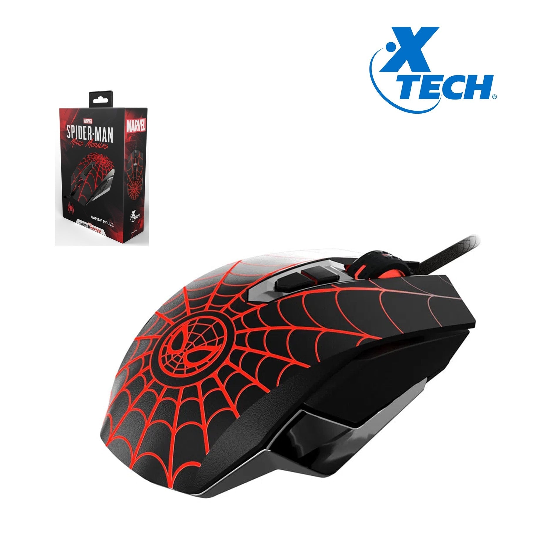 MOUSE XTECH MARVEL SPIDER-MAN  ÓPTICO DE 7 BOTONES GAMING (XTM-M520SM)