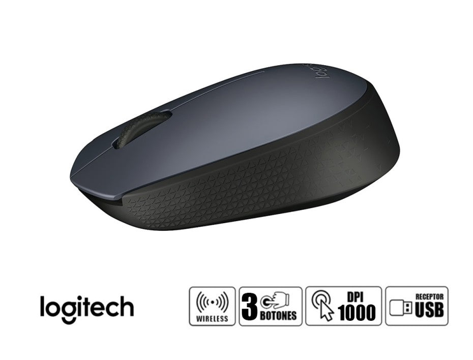 MOUSE LOGITECH INALAMBRICO  M170, HASTA 1000 DISPLAYPORTI, CON RECEPTOR USB, DISEÑO ERGONOMICO, 3 BOTONES, NEGRO ( 910-004940 )
