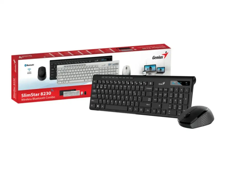 TECLADO Y MOUSE INALÁMBRICO GENIUS SLIMSTAR 8230 BLUETOOTH MULTIMEDIA NEGRO (31340015407)