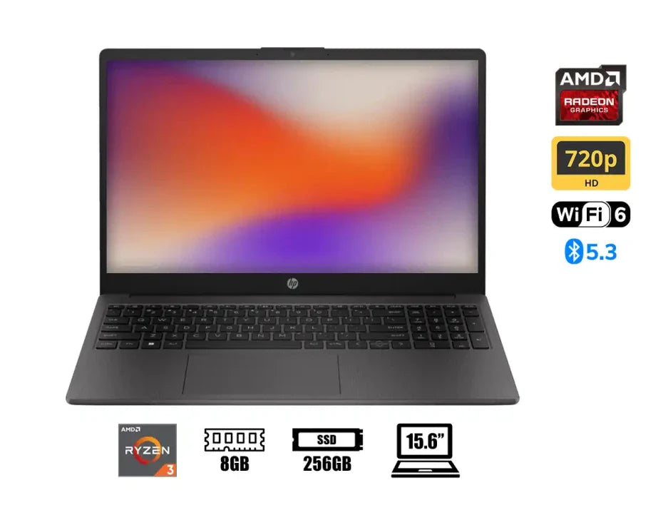 LAPTOP HP 255 G10 RYZEN 3 7320U, PANTALLA 15.6