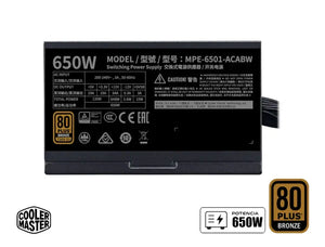 FUENTE DE ALIMENTACIÓN COOLER MASTER MWE GOLD 650 - V2 FULL MODULAR 80 PLUS GOLD: EFICIENCIA Y CONFIABILIDAD SUPERIOR PARA TU PC GAMING O WORKSTATION