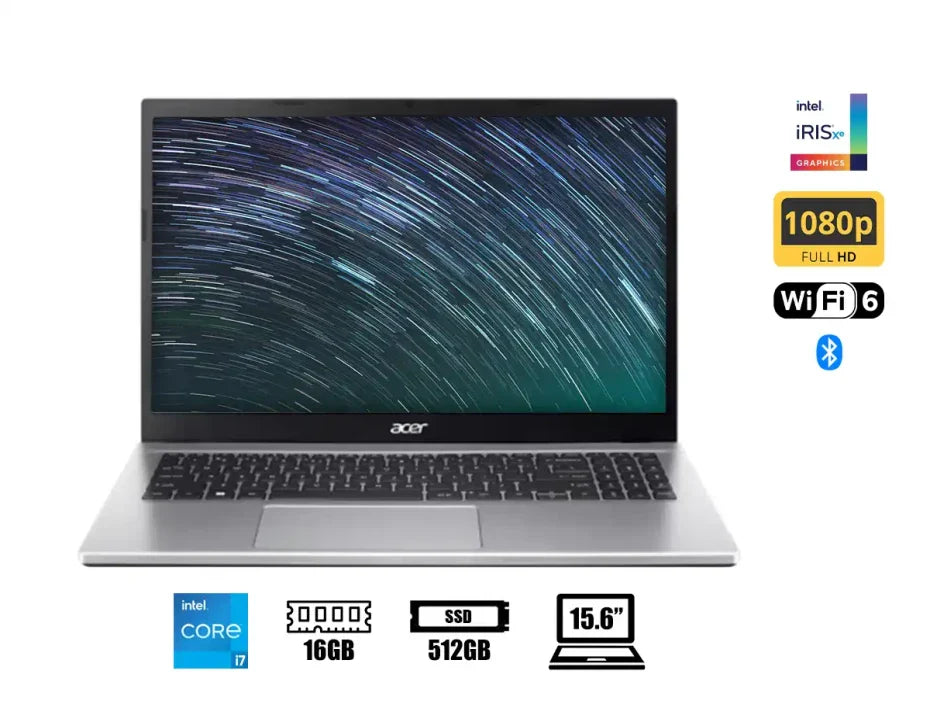PORTÁTIL ACER ASPIRE 3: POTENTE RENDIMIENTO CON PANTALLA FULL HD DE 15.6 PULGADAS, PROCESADOR INTEL CORE i5, 8GB RAM, SSD DE 512GB, WINDOWS 11