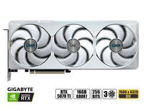 TARJETA DE VIDEO GIGABYTE RTX 5070 Ti EAGLE OC ICE SFF, 16GB GDDR7, PCIe 5.0, ALTO RENDIMIENTO DE GRÁFICOS