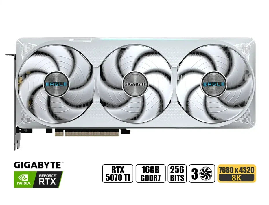 TARJETA DE VIDEO GIGABYTE RTX 5070 Ti EAGLE OC ICE SFF, 16GB GDDR7, PCIe 5.0, ALTO RENDIMIENTO DE GRÁFICOS