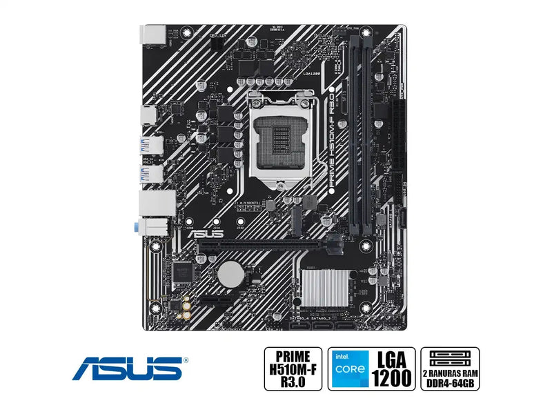 Placa Madre ASUS PRIME H510M-F R3.0 Micro-ATX | Socket LGA 1200 | Compatible Intel 10ª y 11ª Gen DDR4 M.2 HDMI