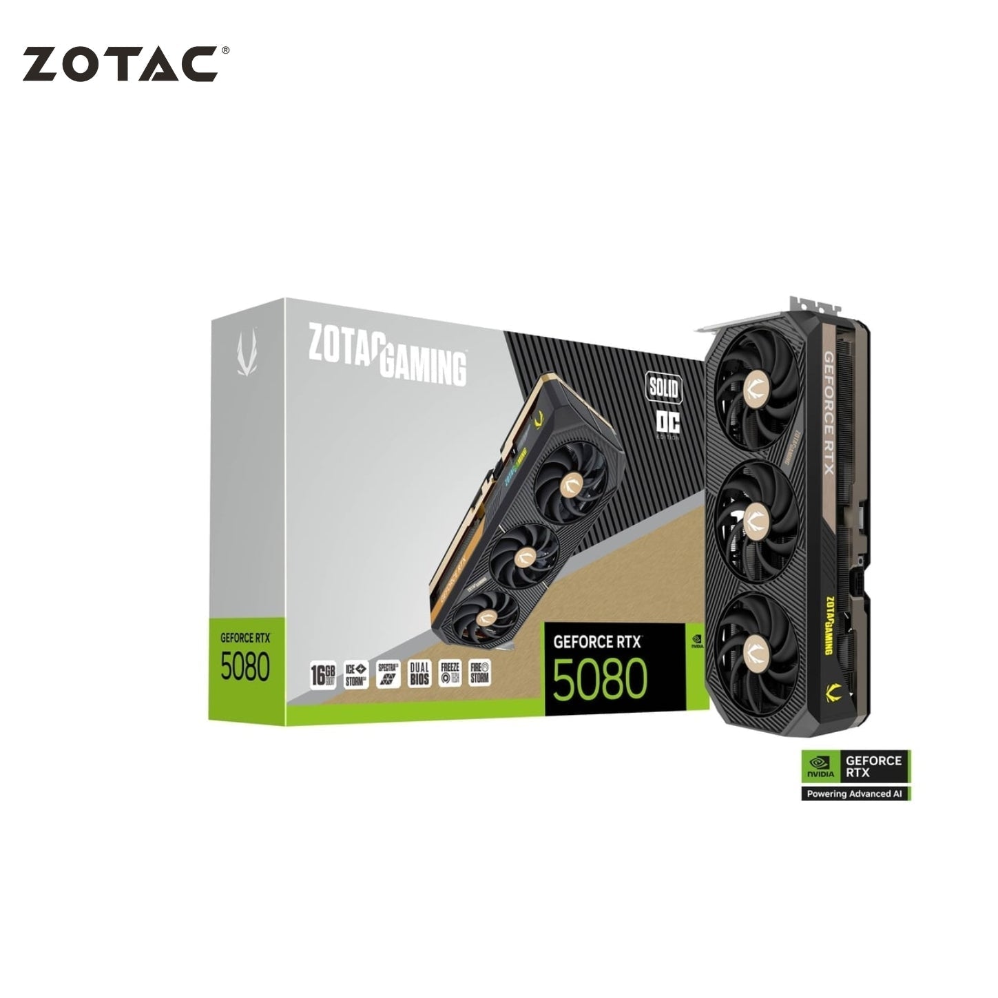 TARJETA DE VIDEO ZOTAC GPU  GEFORCE® RTX™ 5080 16G SOLID OC ZT-B50800J-10P
