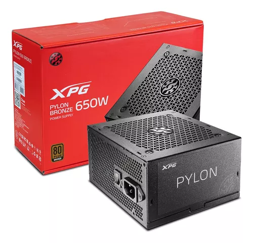 FUENTE DE PODER XPG PYLON 650W 80 PLUS BRONZE VENTILADOR 120MM CERTIFICADA PARA PC DE ESCRITORIO