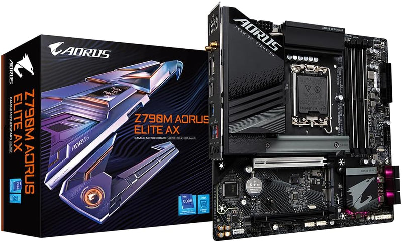 PLACA MADRE GIGABYTE MOTHERBOARD  Z790M AORUS ELITE AX, CHIPSET INTEL Z790, LGA1700, MICRO-ATX