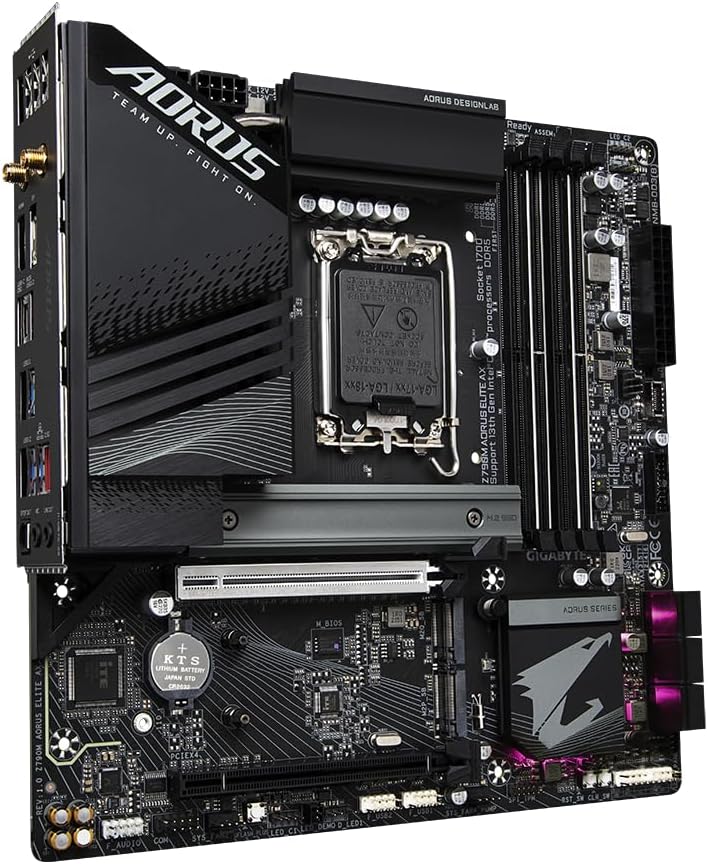 PLACA MADRE GIGABYTE MOTHERBOARD  Z790M AORUS ELITE AX, CHIPSET INTEL Z790, LGA1700, MICRO-ATX