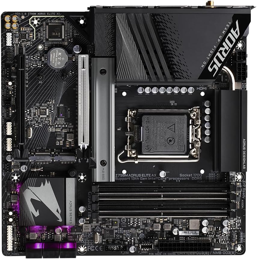 PLACA MADRE GIGABYTE MOTHERBOARD  Z790M AORUS ELITE AX, CHIPSET INTEL Z790, LGA1700, MICRO-ATX
