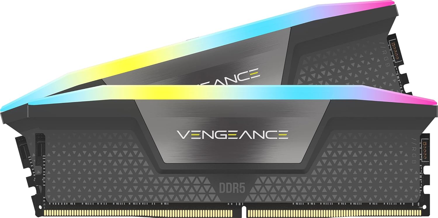 KIT MEMORIA RAM CORSAIR VENGEANCE RGB DDR5 64GB 2X32GB 5600MHZ CL40 GRIS