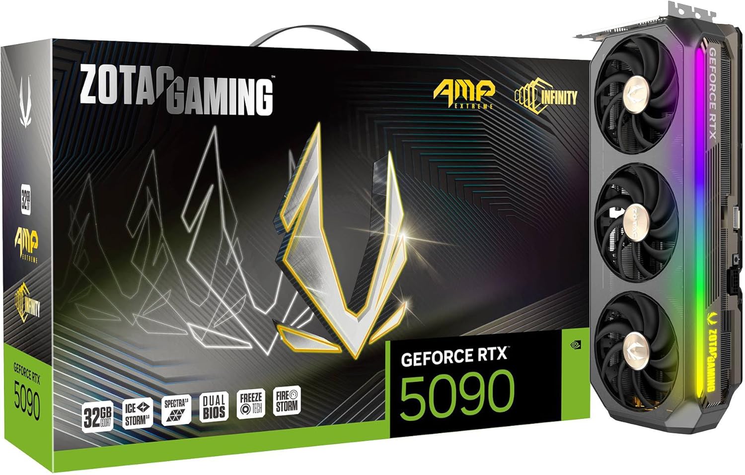 ZOTAC GAMING GEFORCE RTX 5090 AMP EXTREME INFINITY OC PCIe 5.0 32 GB GDDR7 RGB TRIPLE FAN 2467 MHz