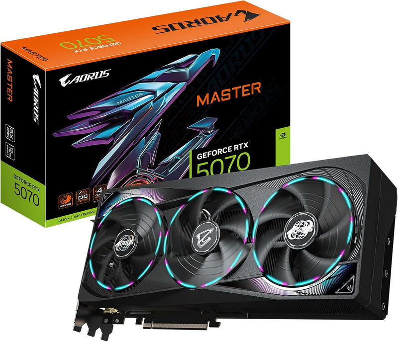 GIGABYTE AORUS RTX 5070 MASTER OC 12 GB GDDR7 PCIe 5.0 DUAL BIOS RGB WINDFORCE