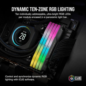 KIT MEMORIA RAM CORSAIR VENGEANCE RGB DDR5 64GB 2X32GB 5600MHZ CL40 GRIS