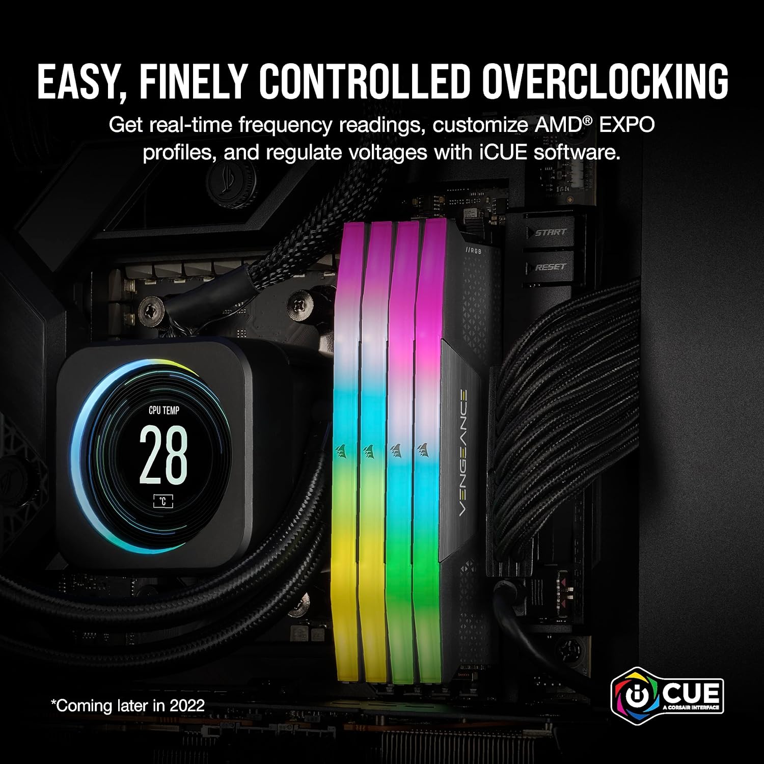 KIT MEMORIA RAM CORSAIR VENGEANCE RGB DDR5 64GB 2X32GB 5600MHZ CL40 GRIS