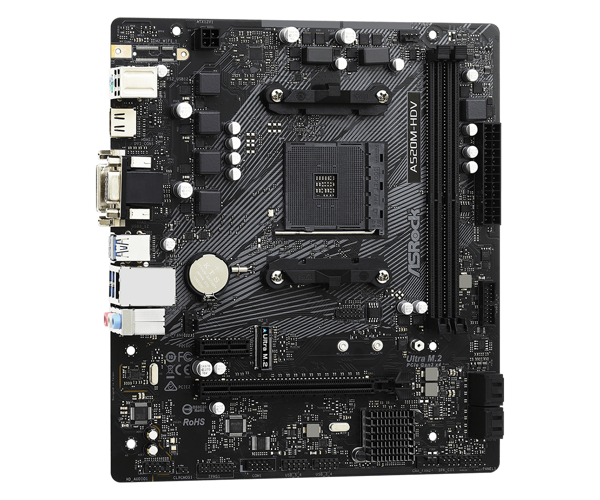 ASROCK A520M-HDV AM4 2 DDR4 4XSATA ULTRA M.2 7.