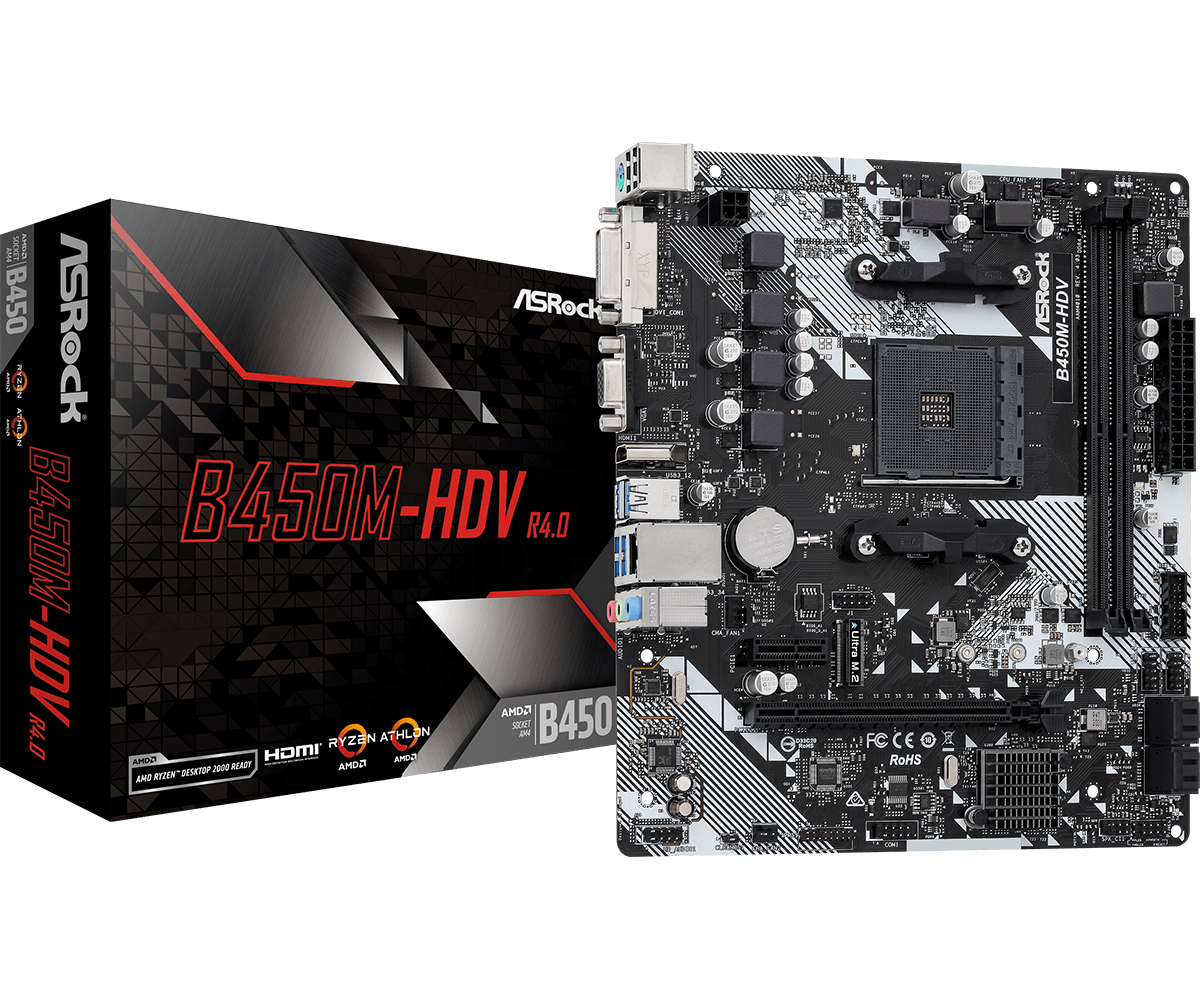 ASROCK B450M-HDV R4.0 AMD AM4 SOCKET