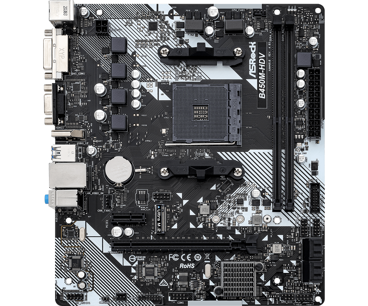 ASROCK B450M-HDV R4.0 AMD AM4 SOCKET