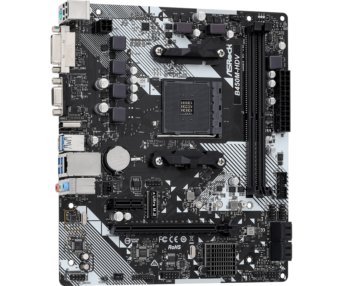 ASROCK B450M-HDV R4.0 AMD AM4 SOCKET