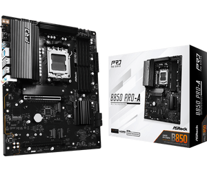 MOTHERBOARD ASROCK B850 PRO-A, CHIPSET AMD B850, SOCKET AM5, FORMATO ATX, COMPATIBLE CON PROCESADORES AMD