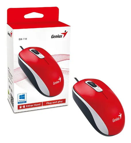 MOUSE GENIUS DX-110 USB OPTICO RED