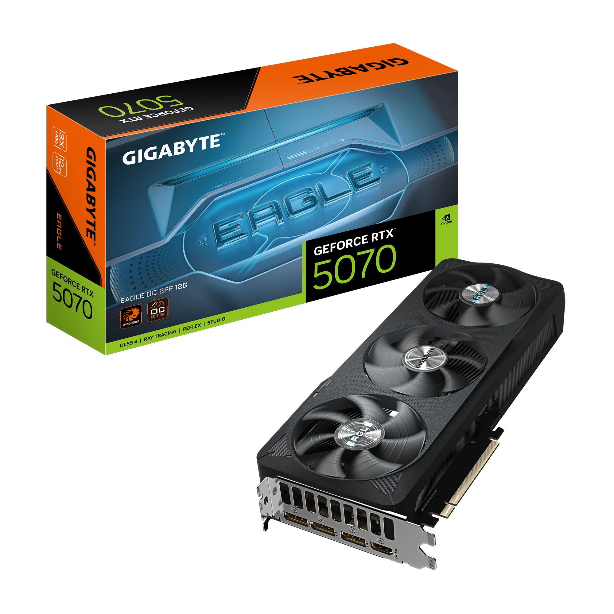 Tarjeta de video GIGABYTE GeForce RTX 5070 EAGLE OC SFF 12G, 12 GB GDDR7, PCIe Gen 5.0