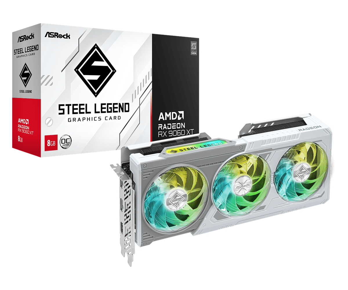 Tarjeta de video ASRock Radeon RX 9060 XT Steel Legend 8 GB OC