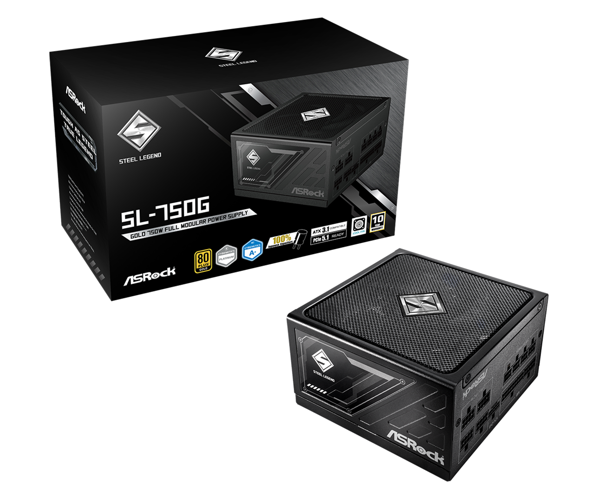 FUENTE DE PODER ASROCK CHALLENGER 750W (CL-750G) NO MODULAR, ATX 80 PLUS GOLD, NEGRO