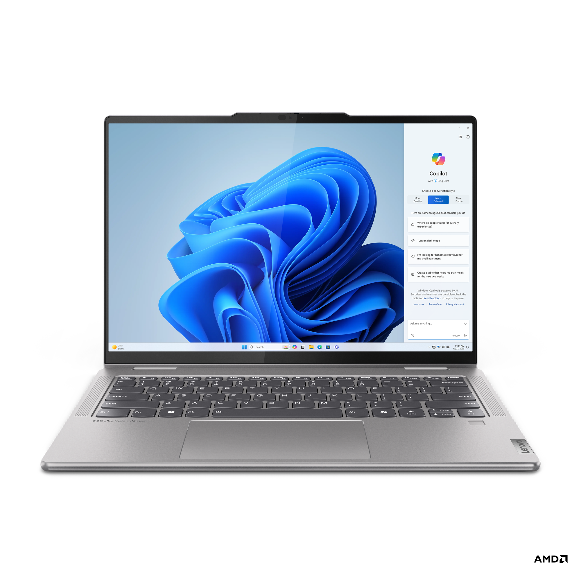 LAPTOP LENOVO YOGA 7 14AHP9 - AMD RYZEN 7 7840HS, 16GB LPDDR5X, 1TB SSD, AMD RADEON 780M, WINDOWS 11 HOME, PANTALLA TÁCTIL 14