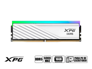 MEMORIA RAM ADATA XPG LANCER BLADE RGB DDR5 16GB 6000 MHZ CL48 BLANCA - ALTO RENDIMIENTO Y DISEÑO LUMINOSO