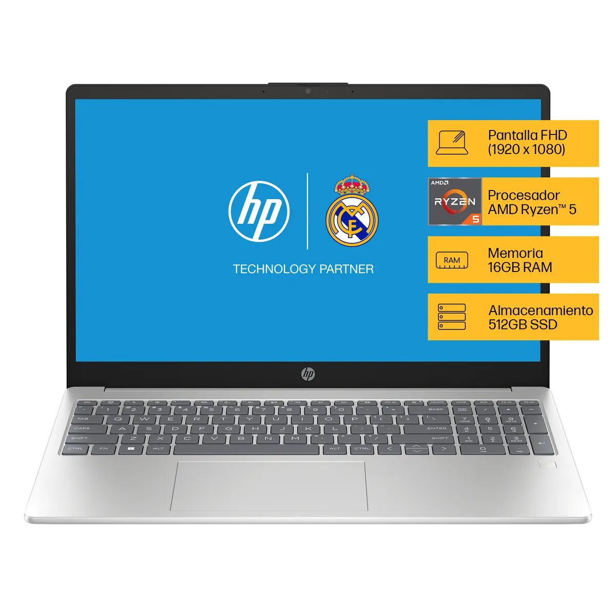 LAPTOP HP AY6S8LA - AMD RYZEN 7 - 16GB RAM - 512GB SSD - VIDEO INTEGRADO - WIN11 - 15.6