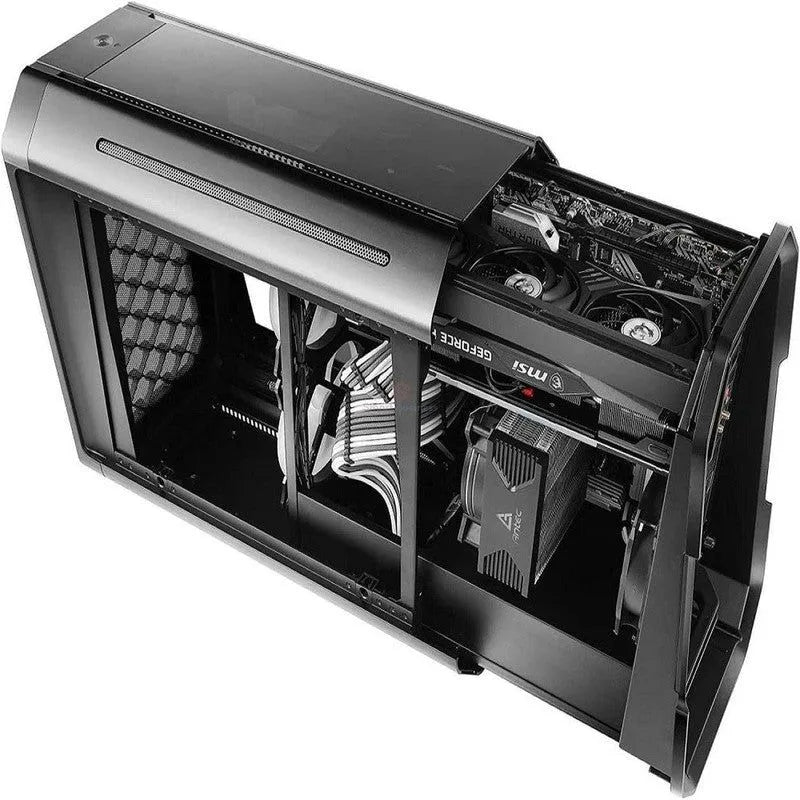 GABINETE ANTEC DARK CUBE GAMING: PANEL DE VIDRIO TEMPLADO, ILUMINACIÓN LED RGB, SALIDA DE AUDIO, 2 PUERTOS USB, COLOR NEGRO